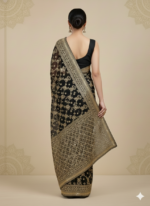 Black Banarasi Silk Saree - Image 4