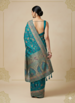 Blue Banarasi Silk Saree (Traditional Zari Work) - Image 2