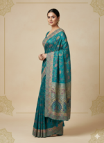Blue Banarasi Silk Saree (Traditional Zari Work) - Image 3