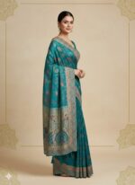 Blue Banarasi Silk Saree (Traditional Zari Work) - Image 4