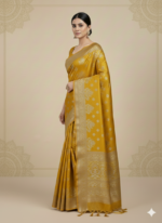 Yellow Banarasi Silk Saree (Buti Zari Work) - Image 3
