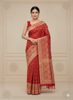 Red Banarasi Silk Saree (Traditional Zari Weave)