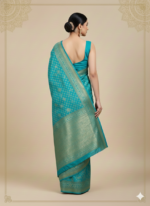 Teal Green Banarasi Silk Saree (Elegant Zari Weave) - Image 2