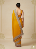 Mustard Yellow Silk Saree (Banarasi-style border) - Image 2