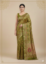 Apple Green Banarasi Silk Saree