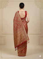 Maroon Banarasi Silk Saree (Traditional Zari Work) - Image 2