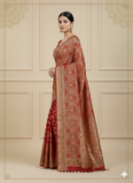 Maroon Banarasi Silk Saree (Traditional Zari Work) - Image 3
