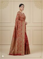 Maroon Banarasi Silk Saree (Traditional Zari Work) - Image 4
